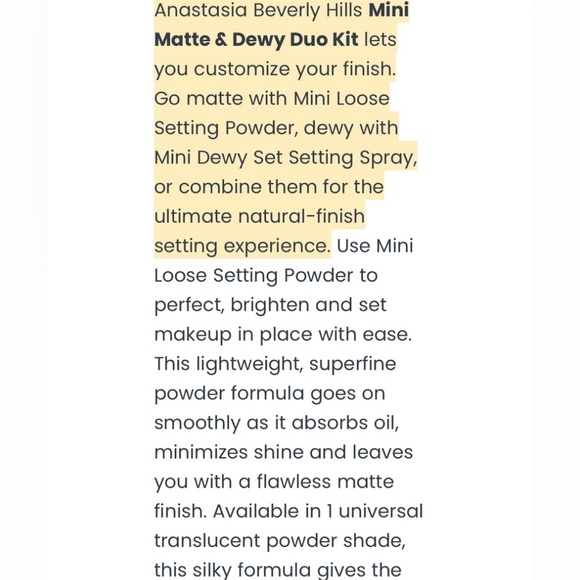 Anastasia Beverly Hills Mini Matte and Dewy Duo Complexion Set - Picture 9 of 10